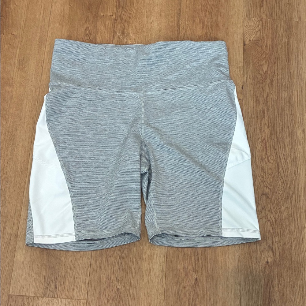Xersion Light Gray with White Panel Athletic Shorts